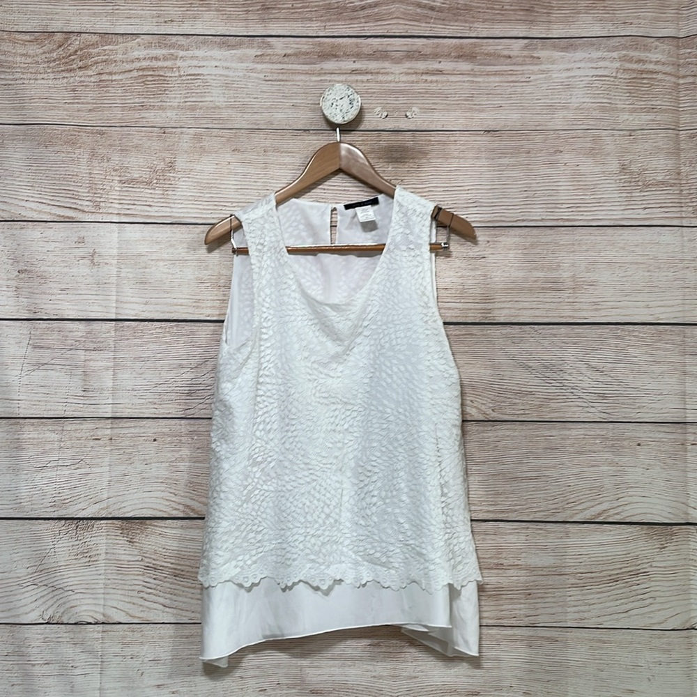 Jennie & Marlis White Sleeveless Blouse XL